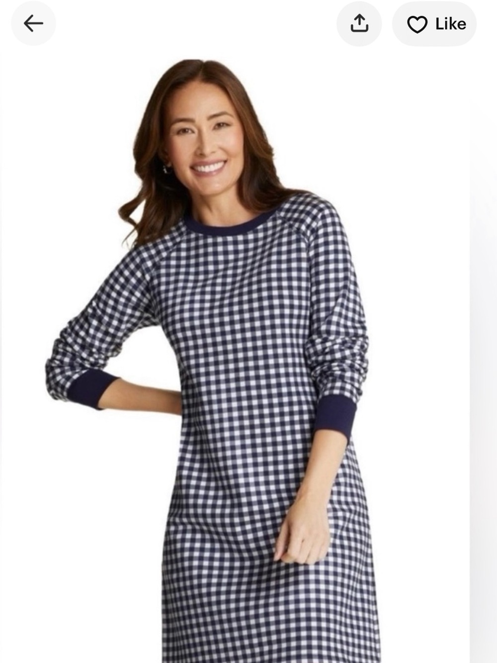 Draper James Navy and White Crewneck Dress Size Medium